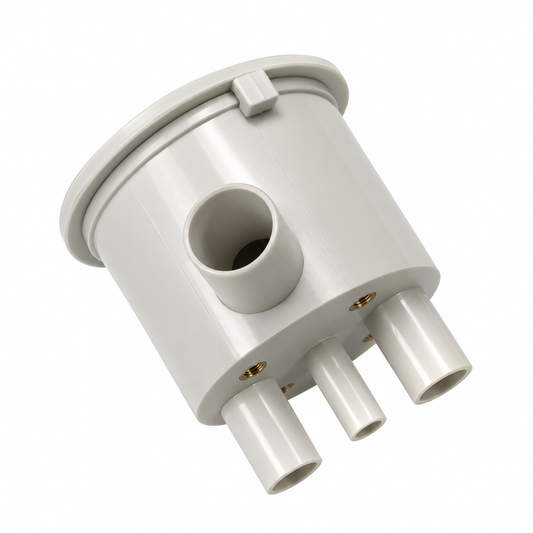Dental vacuum canister with side port compatible with DCI 5872